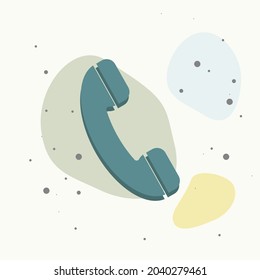 Handset vector icon. Phone icon on multicolored background. Layers grouped for easy editing illustration. For your design.