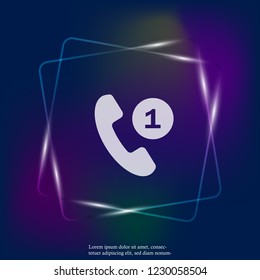 Handset vector neon light icon. Missed call Phone icon in flat style. Layers grouped for easy editing illustration. For your design.