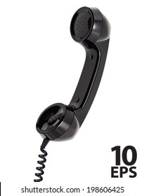 Handset of vintage telephone. Vector illustration