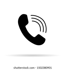 Handset with waves, icon, symbol.Minimalism style. Vector illustration. EPS 10