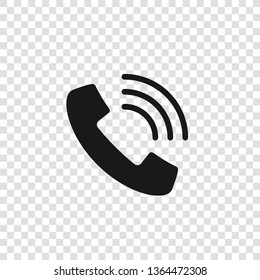 Handset with waves vector icon isolated on transparent background