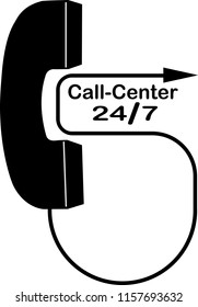 The handset and the working hours of the call center, a place for a logo or text