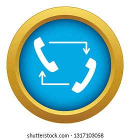 Handsets with arrows icon blue vector isolated on white background for any design
