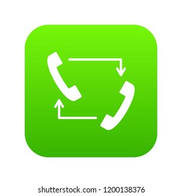 Handsets with arrows icon digital green for any design isolated on white vector illustration