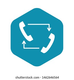 Handsets with arrows icon. Simple illustration of handsets with arrows vector icon for web