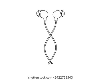Handsfree, Headset Single Line Drawing