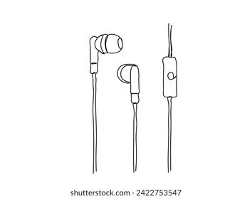 Dibujo de línea simple sin auriculares