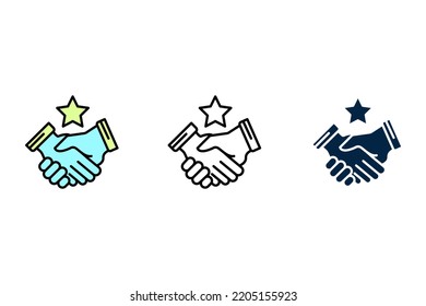 handshak concept line icon. Simple element illustration. handshak concept outline symbol design.