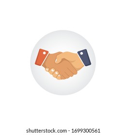 Handshak in trendy style design. Vector graphic illustration. Suitable for website design, logo, app, and ui. EPS 10.