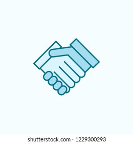 handshake 2 colored line icon. Simple colored element illustration. handshake outline symbol design from friendship set