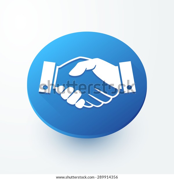 Handshake 3d Button Vector Icon Stock Vector (Royalty Free) 289914356