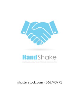 Handshake abstract business vector logo on white background. Hand shake icon. Flat web design element for website, app or infographics materials.