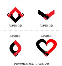 Handshake abstract logo design template. Business concept.Partnership symbol.vector illustration