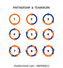 Handshake abstract logo design template.Partnership symbol.vector illustration