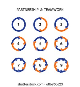 Handshake abstract logo design template.Partnership symbol.vector illustration