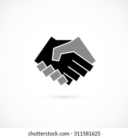 Handshake abstract logo vector design template, business creative concept, cooperation symbol icon, corporate financial sign