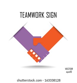 Handshake abstract sign vector design template. Business creative concept. Deal, contract, team, cooperation symbol icon 