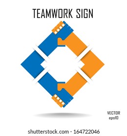 Handshake abstract sign vector design template. Business creative concept. Deal, contract, team, cooperation symbol icon 