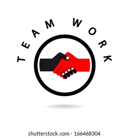 Handshake abstract sign vector design template. Business creative concept. Deal, contract, team, cooperation symbol icon 