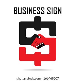 Handshake abstract sign vector design template. Business creative concept. Deal, contract, team, cooperation symbol icon 