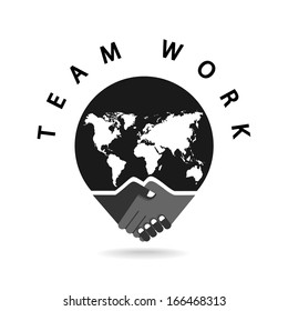 Handshake abstract sign vector design template. Business creative concept. Deal, contract, team, cooperation symbol icon 