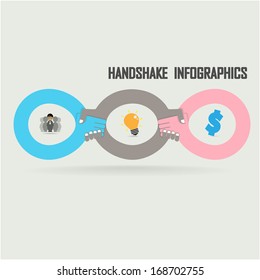 Handshake abstract sign vector design template. Business creative concept. Deal, contract, team, cooperation symbol icon