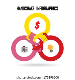 Handshake abstract sign vector design template. Business creative concept. Deal, contract, team, cooperation symbol icon