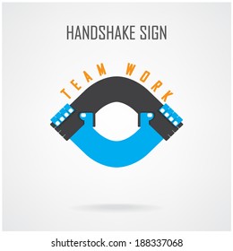 Handshake abstract sign vector design template. Business creative concept. vector illustration contains gradient mesh
