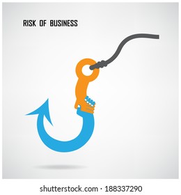 Handshake abstract sign vector design template. Business creative concept,fishing hook sign ,risk of business ,cooperation symbol icon.Vector illustration contains gradient mesh