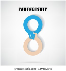 Handshake abstract sign vector design template. Business creative concept.vector illustration contains gradient mesh.