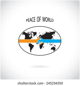 Handshake abstract sign vector design template. Peace of world concept. Vector illustration ,credit :NASA