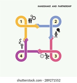 Handshake abstract sign vector design template. Business creative concept.vector illustration