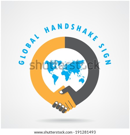 Handshake abstract sign vector design template. Business creative concept.vector illustration contains gradient mesh,credit :NASA