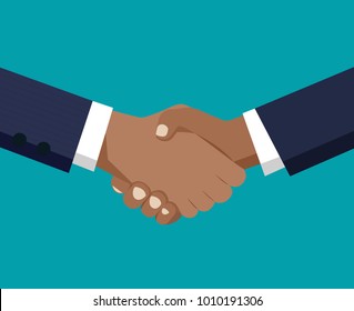 
Handshake of afro american business partners.Vector flat style illustration.