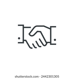 Handshake agreement deal collaboration partnership icon, vector illustration