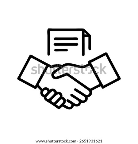 Handshake agreement document icon contract deal