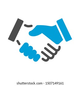 Handshake und Vereinbarung. Flachsymbol