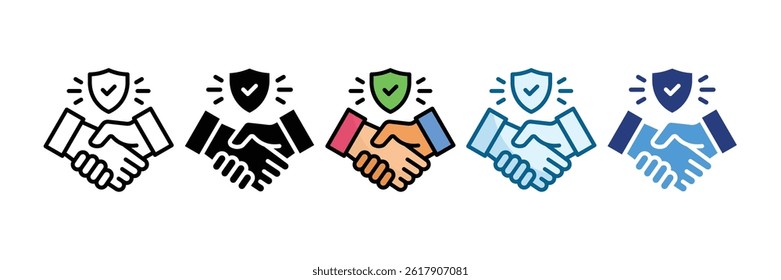 Handshake Agreement Icon Set Multiple Style Collection