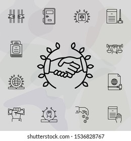 Handshake, agreement icon. Universal set of law and justice for website design and development, app development