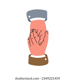 Handshake, agreement, introduction. Vector illustration.