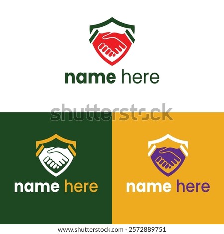 Handshake Agreement Logo and Icon Vector Template—Business, Partnership, and Deal Design Illustration.