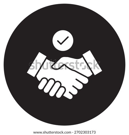 Handshake Agreement Safety Contract Icon, Mutual Agreement, Safety Contract, Trusted Partnership, Formal Deal, vector