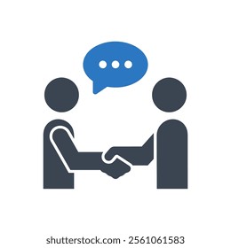 Handshake Agreement Talk Icon On White Background