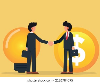 Handshake and Agreement,Business contract. Two business man shaking hands as agreement and long lasting commitment in business.