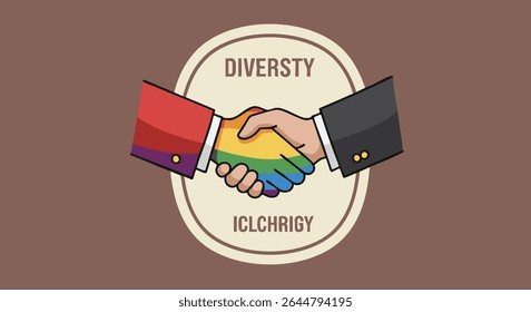 Handshake Between Diverse Genders with Diversity and Inclusion Message