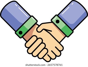 Apretón de manos entre dos empresarios Ilustración vectorial