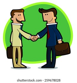 A handshake between two businessmen who agreed