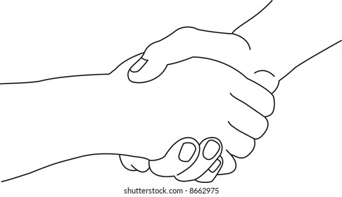 A handshake between two people