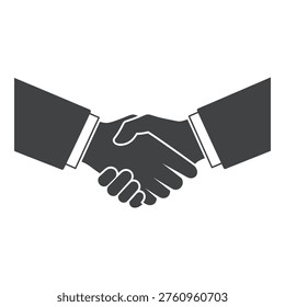 Handshake between two people in business attire shaking hands firmly icon