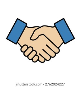 Handshake between two people in business attire
